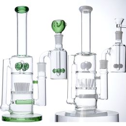 18mm Female Joint Bongs 2 Colours Sprinkler Hookahs Inline Perc Oil Dab Rigs Mushroom Cross Percolator Water Pipes Tall 12 Inch Thick 5mm Glass Bongs With Ash Catcher