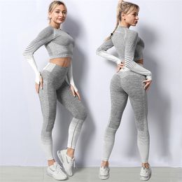 women yoga set gym clothing Female Sport fitness suit Running Clothes top+ Leggings Seamless bra suits 220330