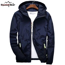 Size 6XL 5XL 7XL Spring Autumn Young Men Windbreaker Hooded Jacket Slim Thin Clothing Top Quality Waterproof Plus Size K316 T200102