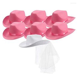 Berets Pack Of 2 Elegant Cowgirl Hat With Veil Bride Wedding Po Costume Props Summer DXAABerets Davi22