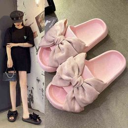 Bow Sandals and Slippers Outer Wear Fashion Eva Nonslip Indoor Slippers J220716