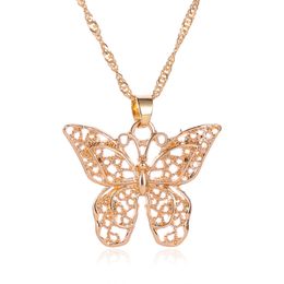 New Shiny Butterfly Pendant Necklace Ladies Exquisite Clavicle Chain Necklaces Jewelry for Ladies Gift