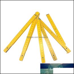 Other Office School Supplies Business Industrial 200Cm Wooden Yard Stick Folding Rer Wood Carpenter Metric Measuring Tools Drop Delivery 2