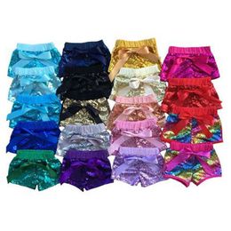 Kids Short Pants Fashion Girls Sequins Summer Pants Toddlers Gold Color Shinny Waist Cute Pant