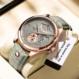 Top Brand Watch Men leather fashion Business Date Clock Waterproof Luminous Watches Mens Luxury Sport Quartz Wrist Watch 220530