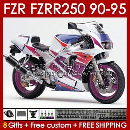 Body Kit For YAMAHA FZRR FZR 250R 250RR FZR 250 FZR250R FZR-250 143No.3 FZR-250R FZR250 R RR 90 91 92 93 94 95 FZR250RR 1990 1991 1992 1993 1994 1995 Fairing blue purple