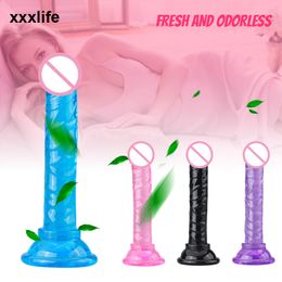 Translucent soft jelly realistic fake penis sexy toy female vagina anal massage intimates accessories Women's dildo Rubber dick Beauty Items