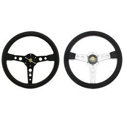 14 polegadas de 350 mm prototipo PU PU Sport Sport Suede/PVC Couro de couro plana Modificação de carros Rally Sport Sport simulado Game Wheel Wheel Universal Free Ship