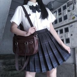 Skirts Mini Womens 2022 Summer Pleated Skirt High Waist Cute Pink Plaid Japanese School Uniform Harajuku JupeSkirts