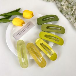 Spring and summer green hair cool feeling grab side Clip Girls Sweet versatile hairpin hair accessories Japan South Korea headwear