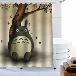 Modern Totoro Shower Curtain Hayao Miyazaki Waterproof Polyester Fabric Bath 180X180cm Eco friendly Bathroom T200711