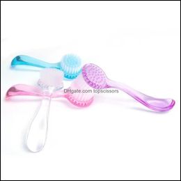 Exfoliating Facial Brushs Face Soft Brush Deep Pore Cleansing Nylon Makeup Washing Purple White Blue Drop Delivery 2021 Other Health Beaut