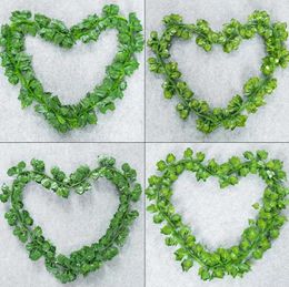 Garden Decorations 230cm Leaf Vine Artificial Hanging Plants Liana Silk Fake Ivy Leaves for Wall Green Garland Decoration Home Decor Party Vines