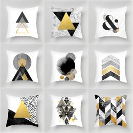 Cushion/Decorative Pillow Nordic Golden Abstract White Background Case Bed Sleeping In The Car Multifunctional Net Red Creative Gift Cushion