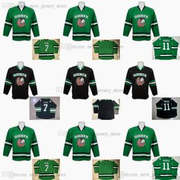 NCAA University Youth Sioux Hockey 11 Zach Parise Jersey Kids Stitched 7 TJ Oshie Embroidery Jerseys High Quality Green Black White College