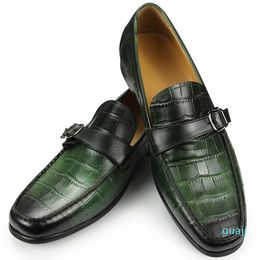 Männer Penny Slip-On Leder gesäumt Loafer Luxus Männer Schuhe Loafer für männliche Mode Lässige Alligator Druck Zapato Schnalle Slip On