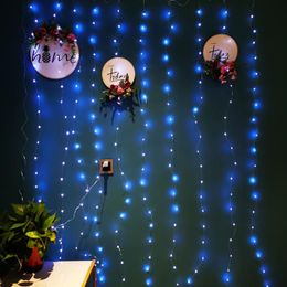 Strings LED Micro USB Curtain Light 3MX3M Copper Cable Icicle Home Christmas Tree Wedding Party Holiday Year GarlandLED