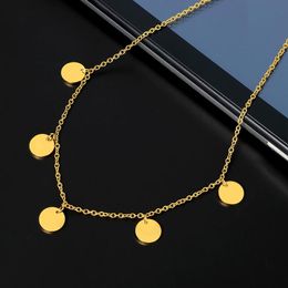 Pendant Necklaces Arrival Simple Design Fashion Small Round Petal Charm Choker Stainless Steel Necklace For Women Jewelry GiftPendant