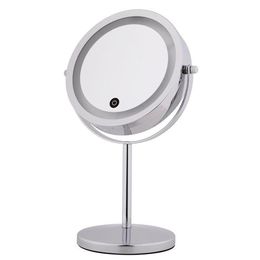 Compact Mirrors Inch LED Makeup Mirror With Light Vanity Adjustable Touch Table Desk Enlarge Rotating Double-sided Round MirrorCompact