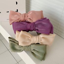 New Fashion Headwear For Women Solid Color Casual Headband Big Bowknot Hairband Adult Classic Headdress Hair Accessories