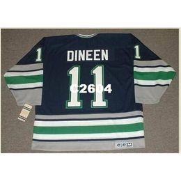 Chen37 Men #11 KEVIN DINEEN Whalers 1989.1996 CCM RETRO Away Hockey Jersey or custom any name or number retro Jersey