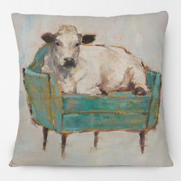 Cushion/Decorative Pillow Hand Painting Animal Cow In Sofa Couch Cushion Covers Home Decorative Modern Art CaseCushion/Decorative