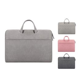 liberty 2 pro UK - Wholesale Top quality briefcase PU computer laptop bag leather sleeve bag women men for macbook case custom logo