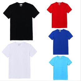 Men's T Shirts womens Short-Sleeve Crewneck 100% Cotton breathable T-Shirt with Embroidery