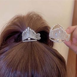 S3132 Fashion Jewellery Hairpin Barrettes Rhinestones Faux Pearl Crown Hairclip For Women Girl Barrette Ponytail Grab Clip Headdress Hair Accessory