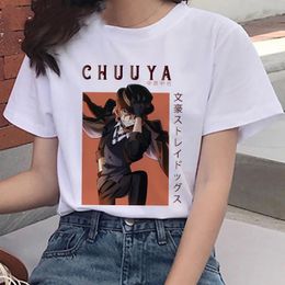 Funny Bungou Stray Dogs T Shirt Women Harajuku Kawaii T-shirt Cute Anime Summer Tops Graphic Tee Chuuya Nakahara