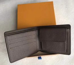 bifold wallets NZ - Paris plaid style luxury designer mens wallet fashion men purse special canvas multiple short small bifold wallets with box