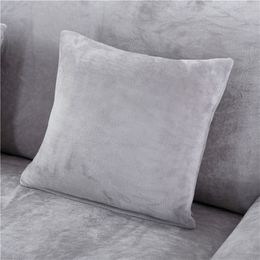 2pcsset 4545cm Thick Plush Cushion Covers Solid Color Home Decor Pillowcase Soft Pillow Cover T200601