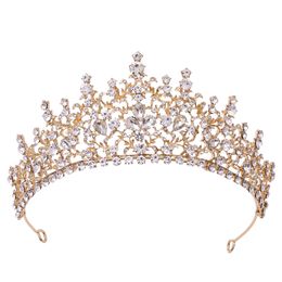drops lace yarn Australia - Headpieces Luxury princess Rhinestone Wedding Crown Silver Pageant Tiara Crowns Chic Bride Headbands Wedding Hair Accessories