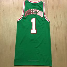 Vintage 1# Oscar Robertson College Basketball Jersey 1971-1972 Green Mens Jerseys Ed Mesh Size S-2xl