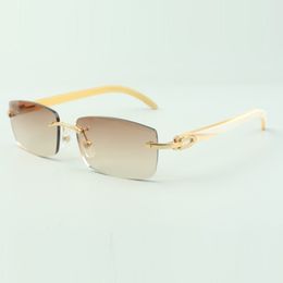 Schlichte weiße Buffs-Sonnenbrille 3524012 mit 56-mm-Gläsern für Männer und Frauen