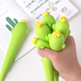 Gel Pens Cactus Pressure Reducing Squeeze Squishy Soft Pen Ink Marker School Office Writing Supply Stationery Escolar PapelariaGel