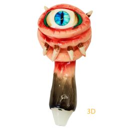 Unique 3D Hand Pipes Heady dry herb tobacco Pipe Cartoon Coloured drawing Oil Burner Pipe