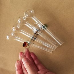 Oil Burner Pipes 4.2 inch Pyrex Transparent Smoking Tube Glass Nail Burning Jumbo Pipe with Different Balancer Dot Feet for Bubblers Hookahs Bongs Smoking Wholesale