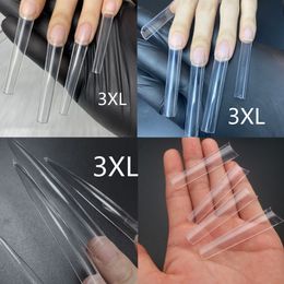 XXXL Coffin Tips Straight Extra Long Square Nail Tip Stiletto No C Clear 3XL Coffin Nail Tips Half Cover/Full Cover False Nail