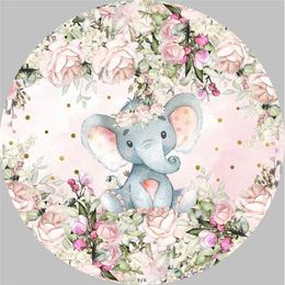 Round Circle Backdrop Custom Girl 1st Birthday Background Flower Baby Shower Pography Pobooth born Po Studio 220614