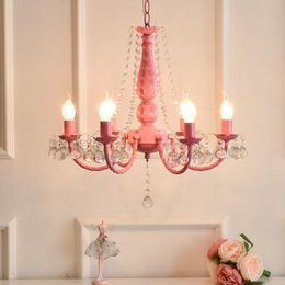 Pendant Lamps Marmenkina Nordic Ins Idyllic Pink Green White Lamp Princess Girl Children Room Bedroom Crystal Lights E14Pendant