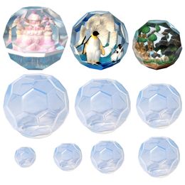 Hexagonal Cut Surface Sphere Resin Mould Soft Silicone Flexible Round Ball Faceted Resin Gem Mould DIY Jewellery Crafts