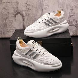 British Designer Wedding Dress Party shoes Breathable Vulcanised Sports Casual Sneakers Comfortable Elastic Non-slip White Round Toe Driving Walking Loafers