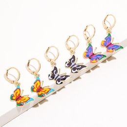 Dangle & Chandelier Aprilwell 3 Pairs Of Hoop Earrings Set For Women Aesthetic Ear 2022 Colorful Butterfly Pendiente Jewelry Piercing Aretes