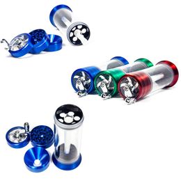 Hand-operated Plastic Pot Cigarette Herb Grinders Smoking Accessories 4 Layers Zinc Alloy Height 160 mm OD 52mm Net GR434