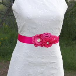 Belts Baby Girl Satin Rosettes Flower Sash Belt Bridesmaid Pearl Chiffon Women Maternity Accessories 10pcs/lotBelts