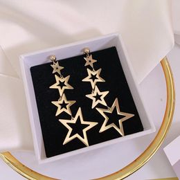 Dangle & Chandelier Stainless Steel Stars Long Earrings For Women Fashion Jewellery Statement Big Drop GiftsDangle