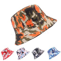 Fashion Women Men Camouflage Bucket Hat Outdoor Sports Travel Beach Caps Fishermen Cap Sun Hats For Womens Mens DE583