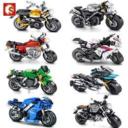 Building Blocks Technical Motorcycle City Moto Racing Motorbike Vehicles Bricks Toys Gifts For Children 220715