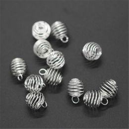 Charms Pcs/set And 3 Sizes Spiral Bead Cages Pendants Gold Silver Color For Diy Crystals Stones Jewelry Making Craft SupplyCharms